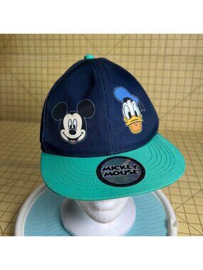 Disney Mickey & Friends Snapback Hat Navy & Teal Adjustable Cap Youth Size